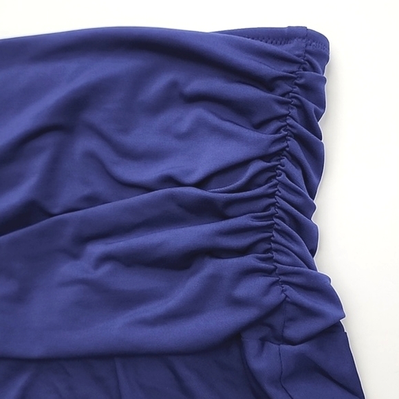 Lands' End Womens Swim Skirt Royal Blue Lined Bottom Gathered Fun Size  14 - Picture 5 of 9